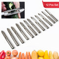Stainless Steel Peeler Set – Multi-Purpose Handle for Peeling & Shredding (12 Pc)