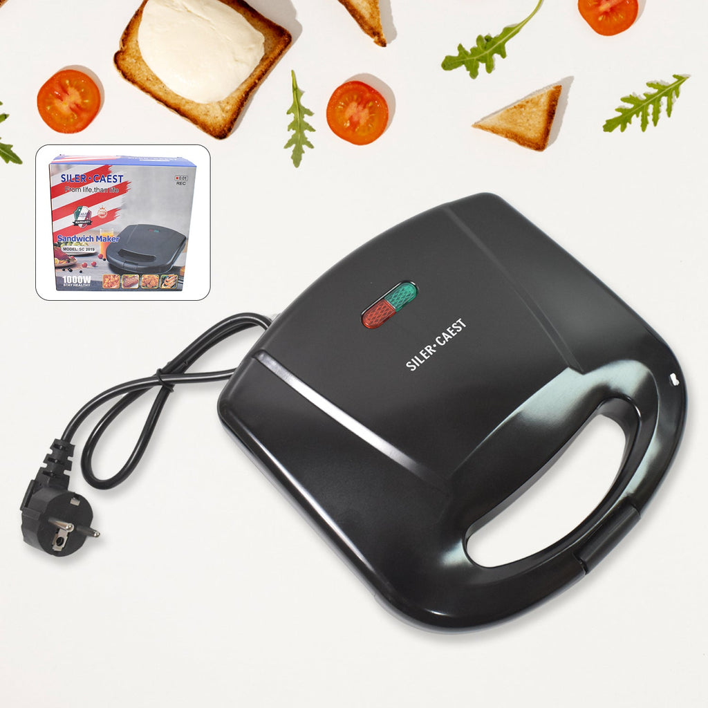 Sandwich Maker â€“ Makes 2 Square Sandwiches, Non-Stick Plates, Easy to Clean