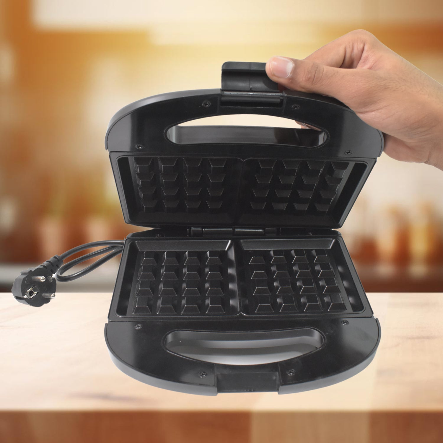 Sandwich Maker â€“ Makes 2 Square Sandwiches, Non-Stick Plates, Easy to Clean