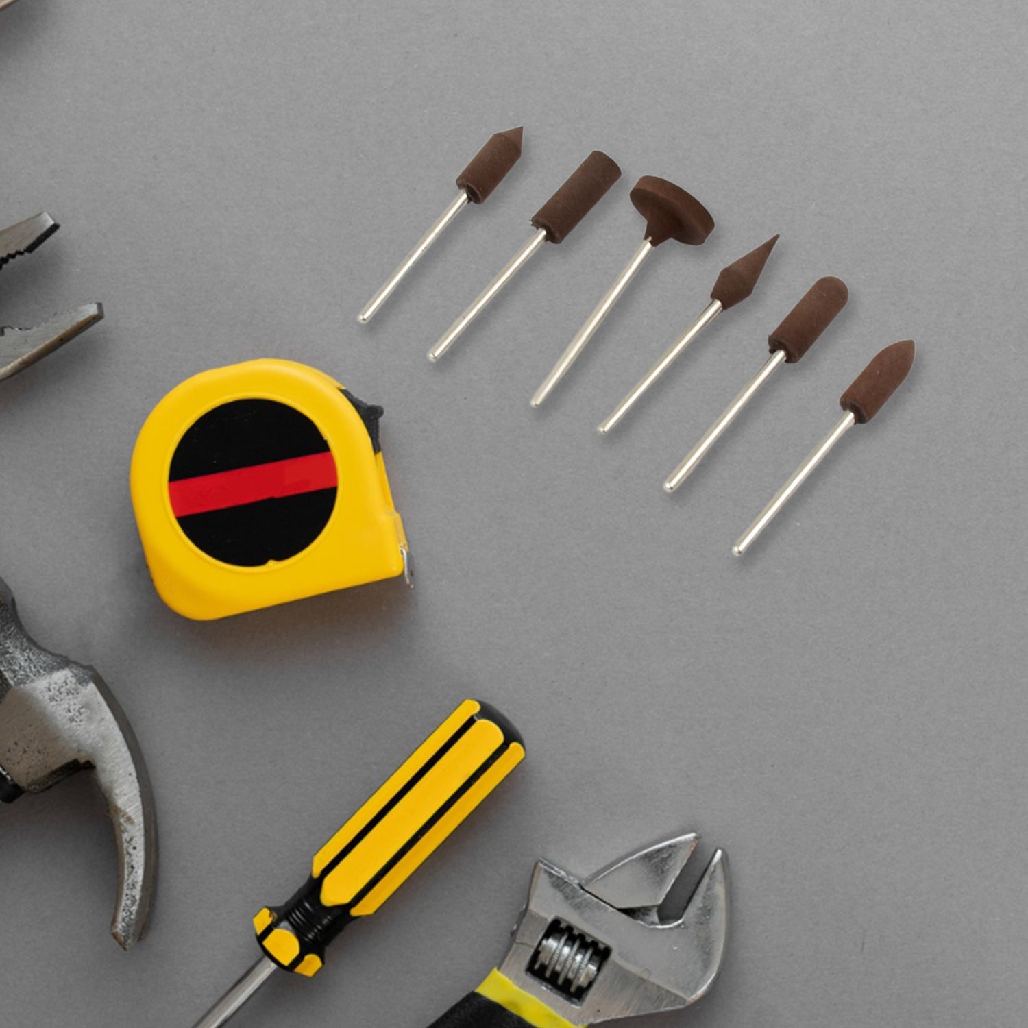 Mounted Points Abrasive Stone Head Grinding Wheel Bits Rotary Tool Kit (6 Pcs)