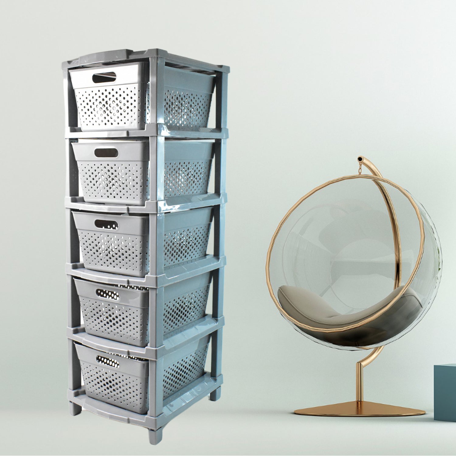 Multi-Purpose Anti-Slip 5 Layer Modular Drawer Storage System (68Ã—33 Cm)