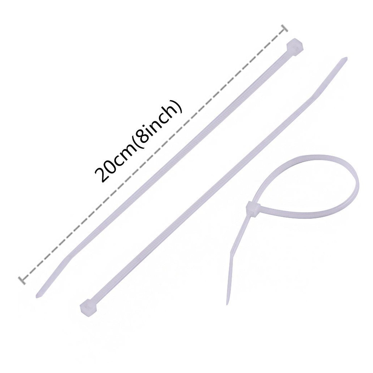 3.2Ã—200 MM Nylon Self-Locking Cable Ties â€“ Heavy Duty Zip Wire Tie (Pack of 100, Black)