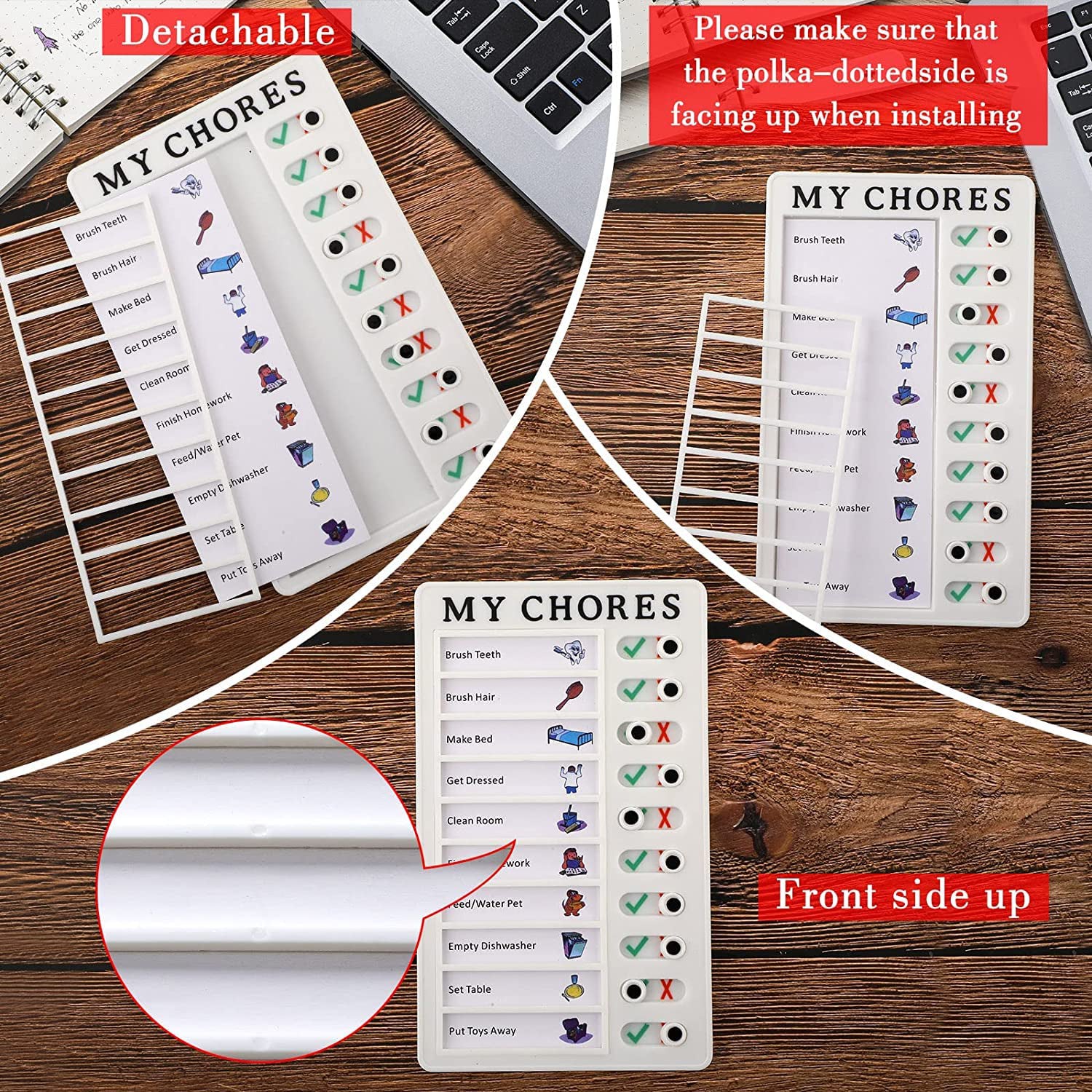 Portable Chores Note Board (20Ã—12 cm, Mix Color)