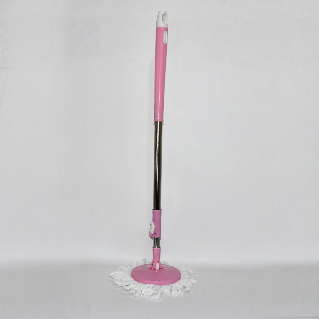 Stainless Steel 360Â° Rotating Mop with Microfiber Head & Adjustable Rod