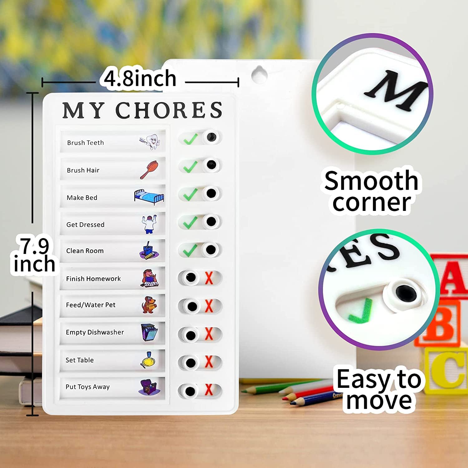 Portable Chores Note Board (20Ã—12 cm, Mix Color)