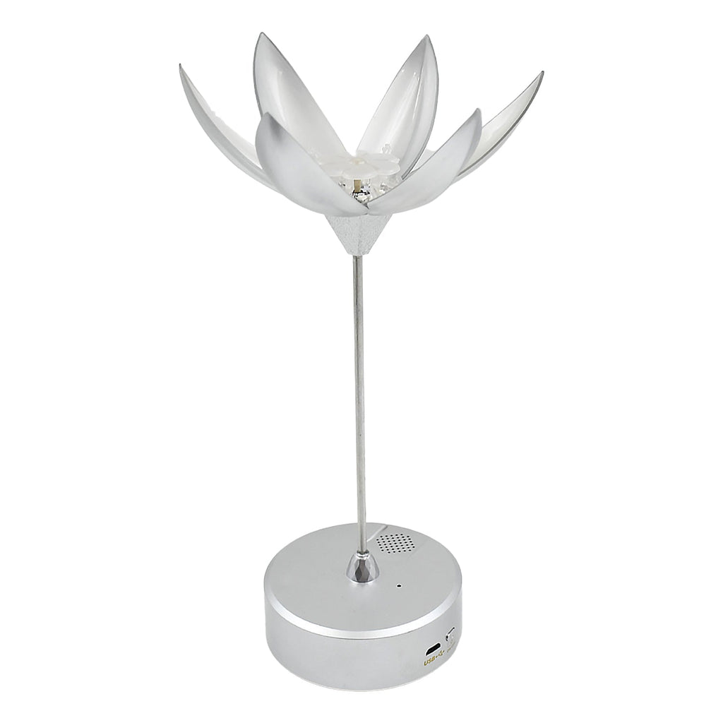 Lotus Flower Lamp with Music, Touch Open and Close, USB Rechargeable (1 Pc)