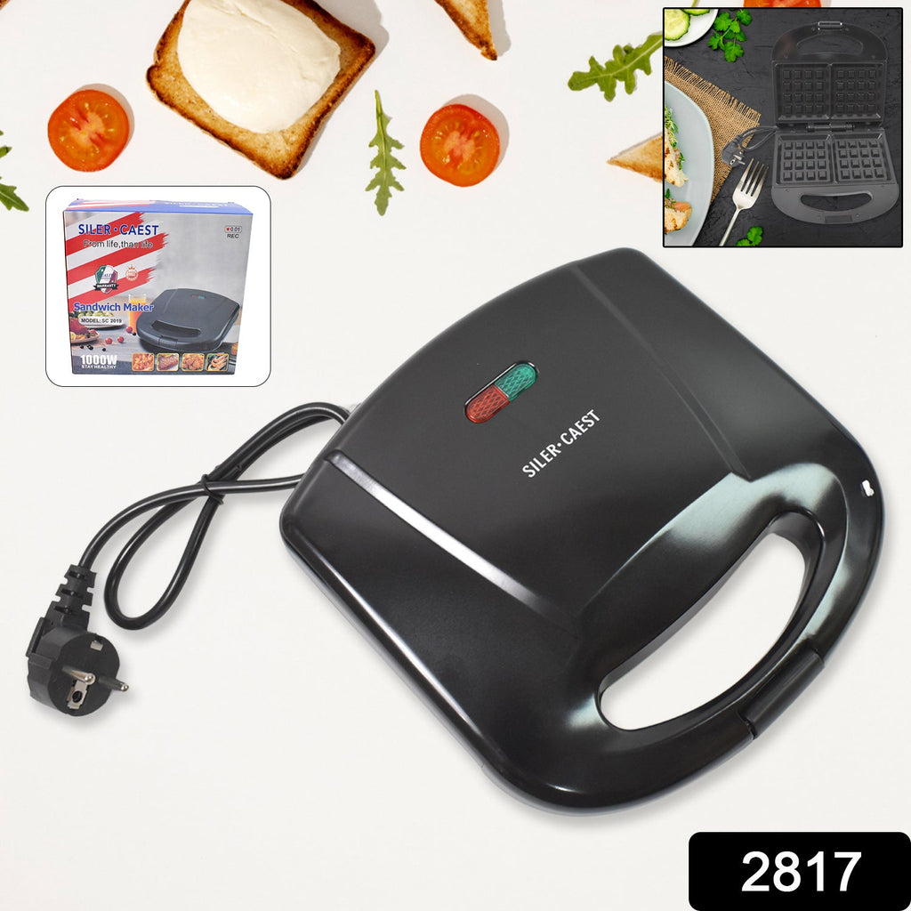 Sandwich Maker â€“ Makes 2 Square Sandwiches, Non-Stick Plates, Easy to Clean