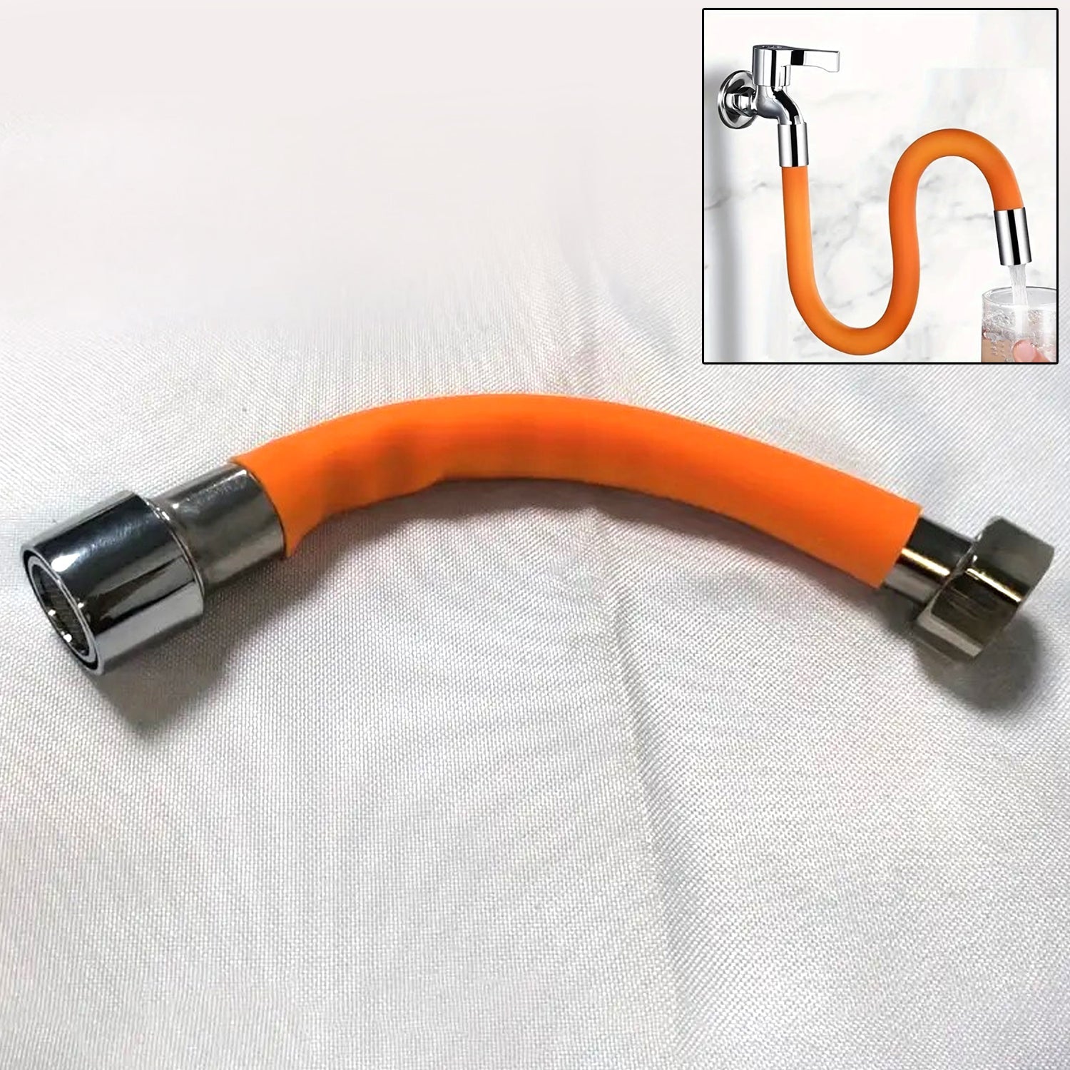 Flexible Water Tap Extender, 360Â° Bending Faucet Extension Tube with Connector (18cm)