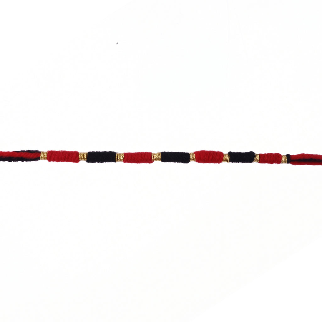 Handmade Black And Red Bracelet Rakhi For Brother (1 Pc)
