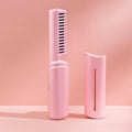 Rechargeable Mini Hair Straightener,  Three Temperature Adjustments Flat Iron Comb (1 Pc)