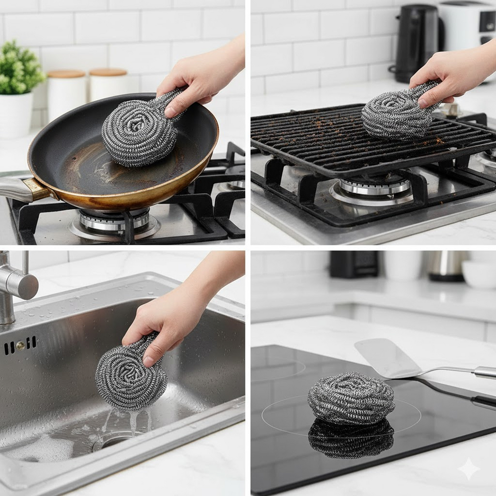 Stainless Steel Kitchen Scrubber (1 pc)