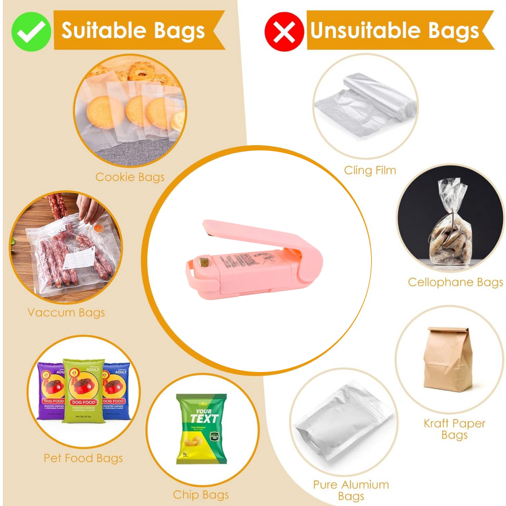 Mini Plastic Bag Sealer â€“ Portable Heat Sealing Machine (Battery Operated / 1 Pc)