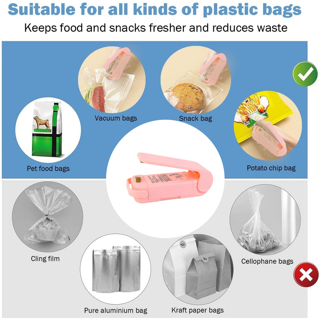 Mini Plastic Bag Sealer â€“ Portable Heat Sealing Machine (Battery Operated / 1 Pc)