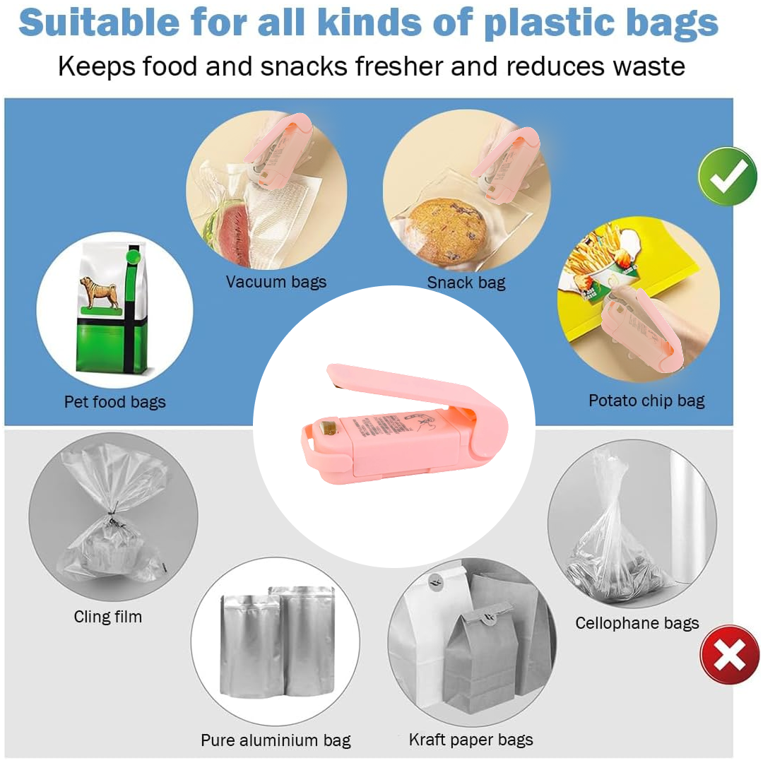 Mini Plastic Bag Sealer â€“ Portable Heat Sealing Machine (Battery Operated / 1 Pc)