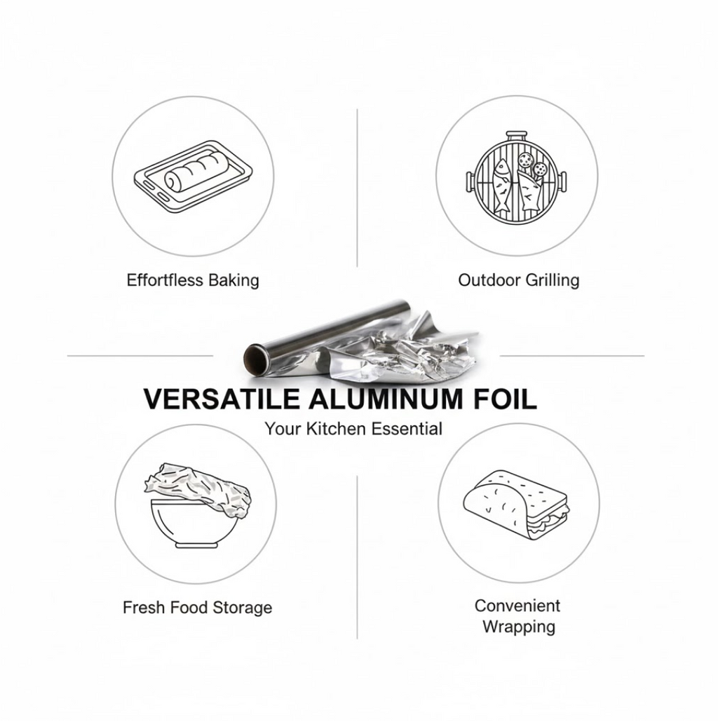 Heavy-Duty Aluminum Foil Roll â€“ Non-Stick, Thick Sheet Baking & (10m x 300mm)