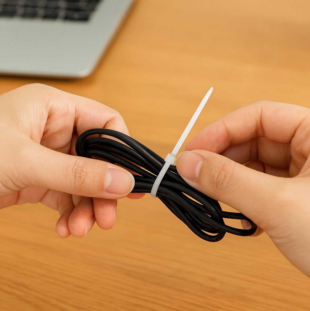 3.2Ã—200 MM Nylon Self-Locking Cable Ties â€“ Heavy Duty Zip Wire Tie (Pack of 100, Black)
