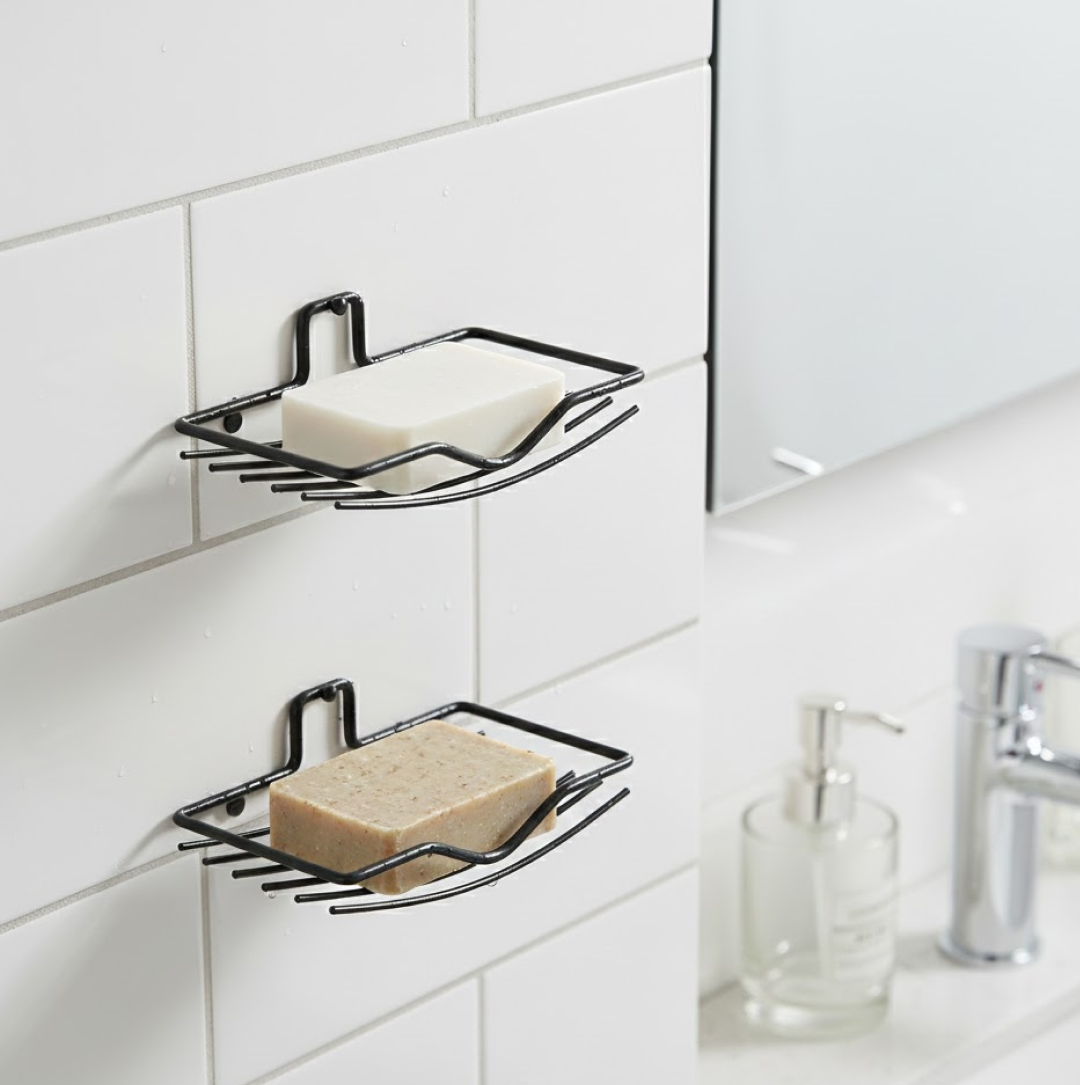 Wall Mount 2-Piece Soap Rack â€“ Versatile Holder for Bathrooms & Homes