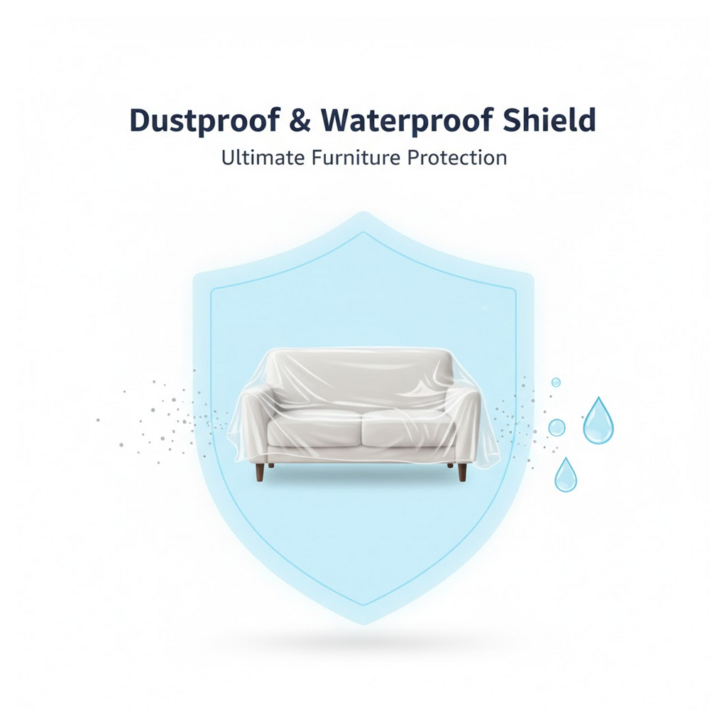 Home Thick Disposable Dust Proof Plastic Furniture Covers (1 Pc / Big)