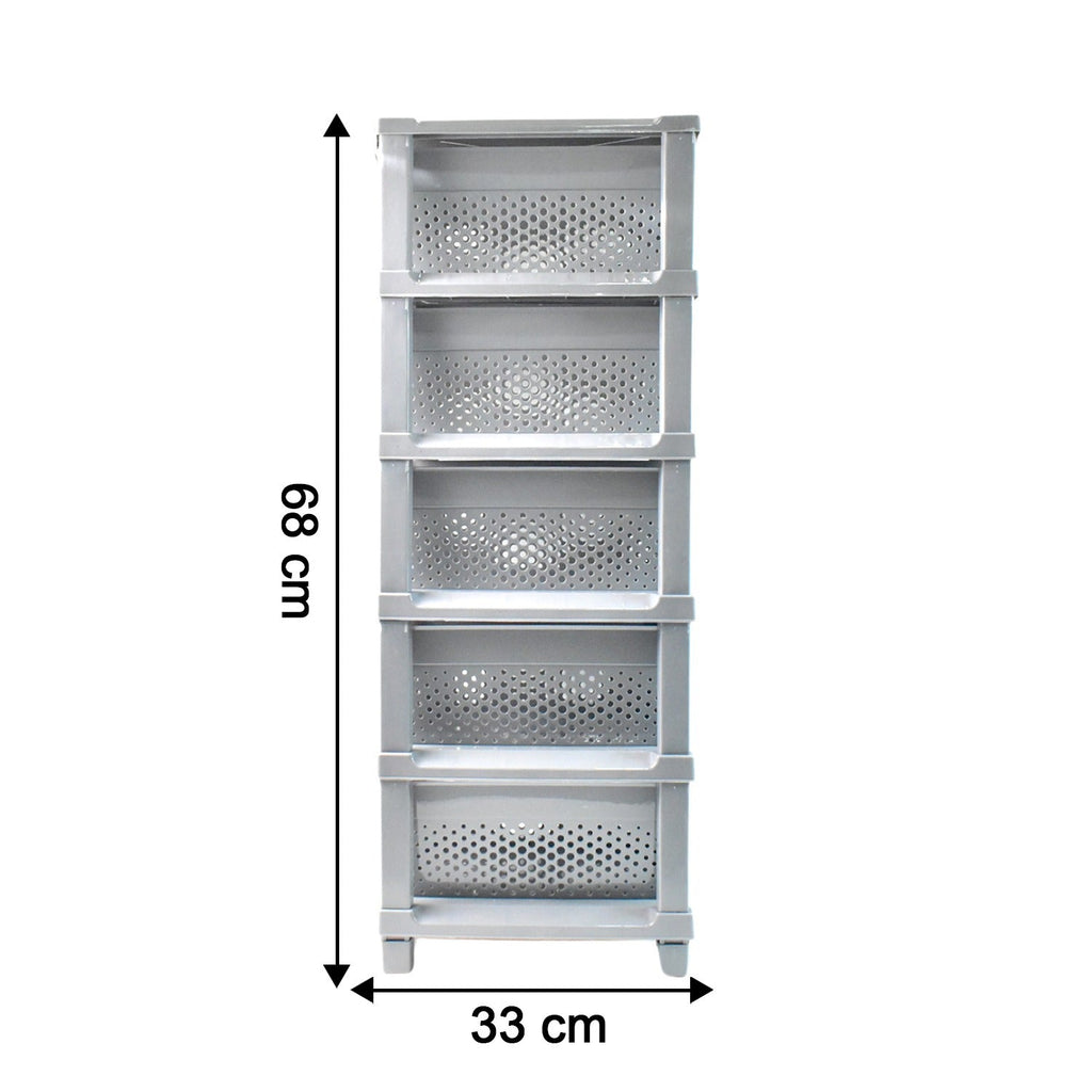 Multi-Purpose Anti-Slip 5 Layer Modular Drawer Storage System (68Ã—33 Cm)