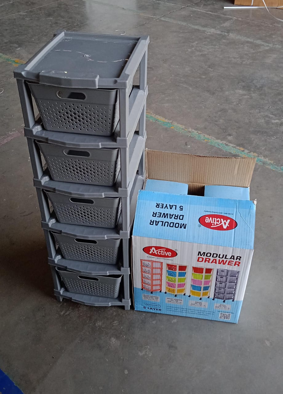 Multi-Purpose Anti-Slip 5 Layer Modular Drawer Storage System (68Ã—33 Cm)