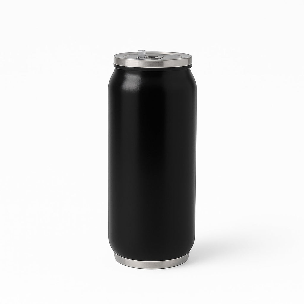 Stainless Steel Can-Shaped Vacuum Flask Built-In Straw 500ml Approx, Tumbler (1 Pc)