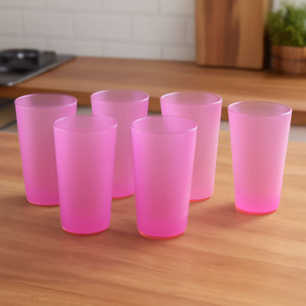 Large Glass Set â€“ for Kitchens & Offices, Perfect for Water & Beverages (6-Piece)