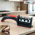 Manual Red & Black Knife Sharpener â€“ 3-Stage Tool for Ceramic & Steel Knives