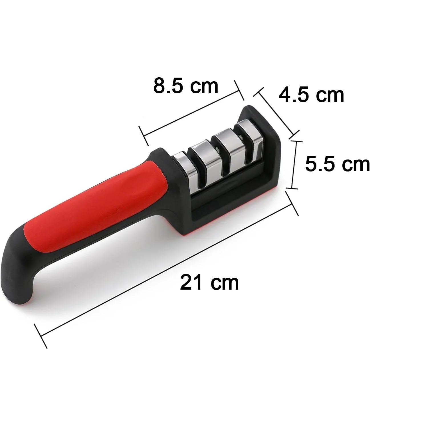 Manual Red & Black Knife Sharpener â€“ 3-Stage Tool for Ceramic & Steel Knives