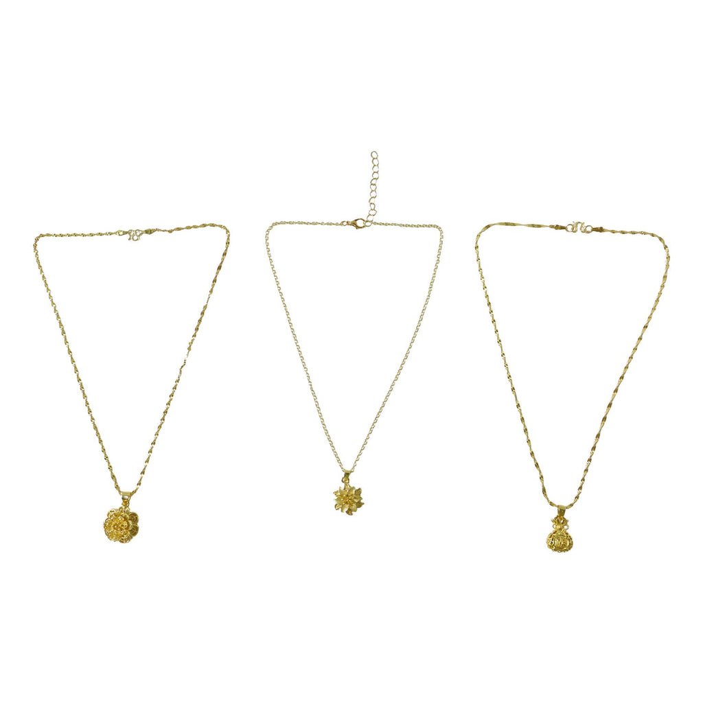 Decorative floral gold necklace