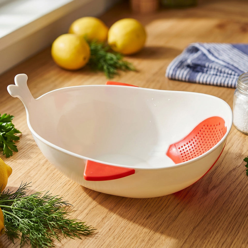 Fish-Shaped Rice Drainer for Efficient Washing and Draining â€“ 1 Pc