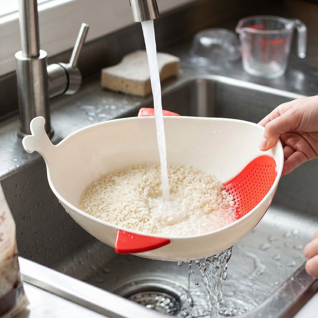 Fish-Shaped Rice Drainer for Efficient Washing and Draining â€“ 1 Pc