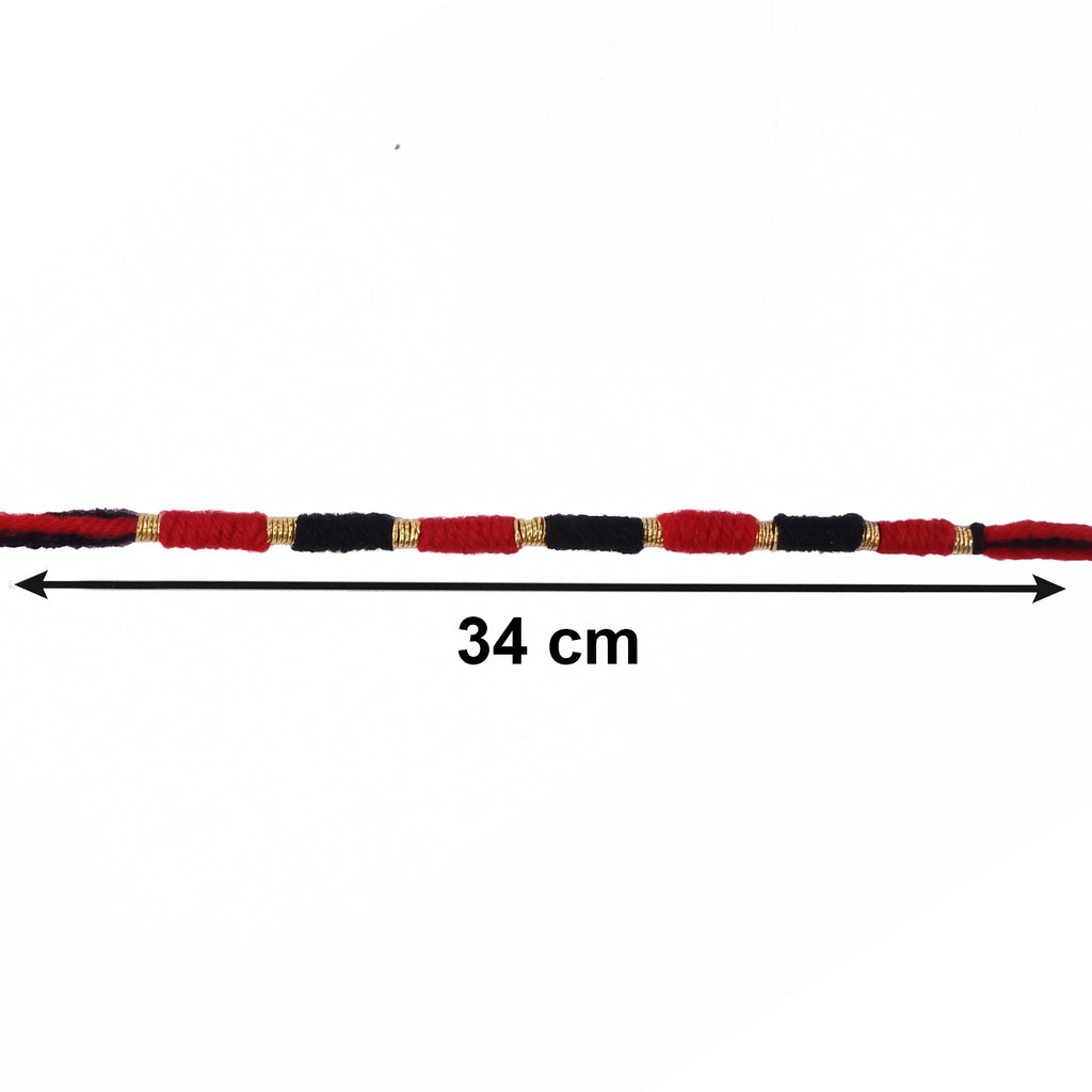 Handmade Black And Red Bracelet Rakhi For Brother (1 Pc)