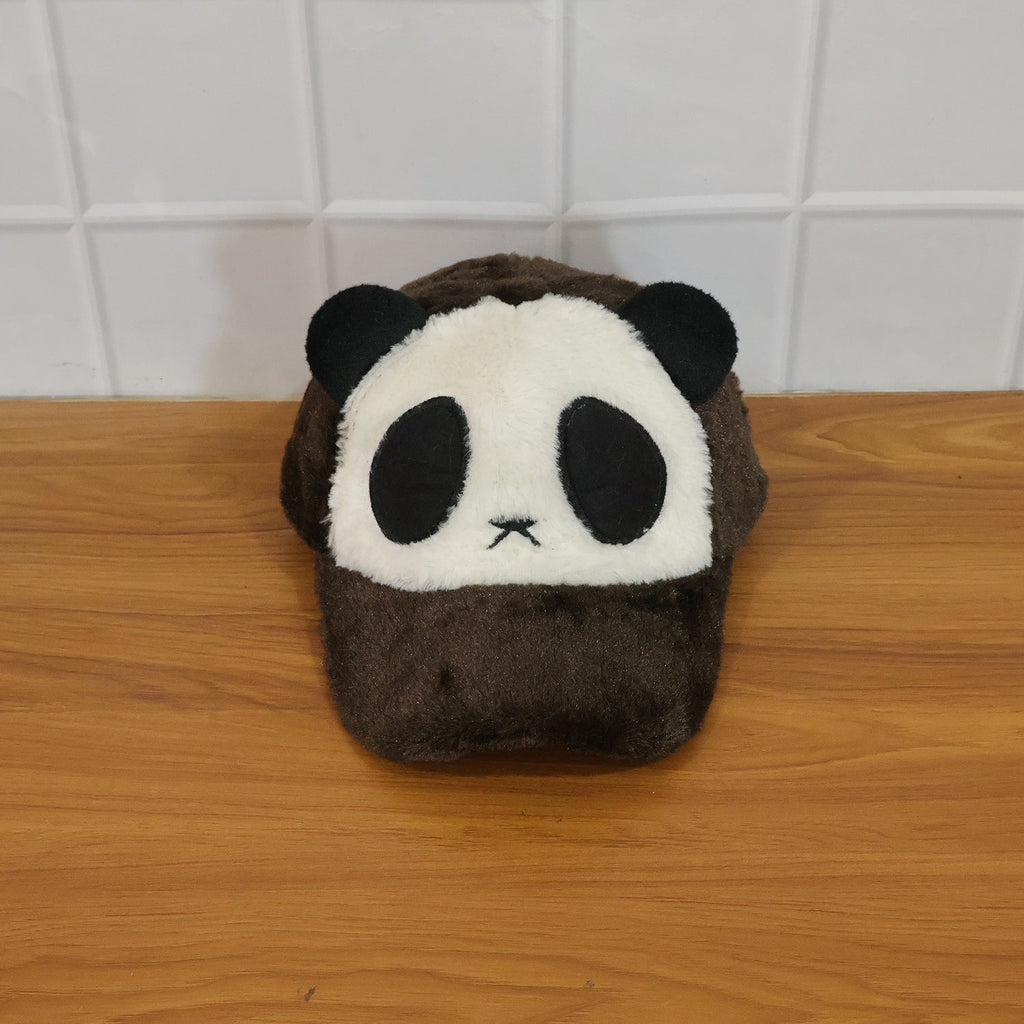 Cute Panda Design Plush Winter Cap (1 Pc)