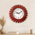 Wooden Look Round Wall Clock â€“ Battery Operated Easy-to-Read Design for Home/Office
