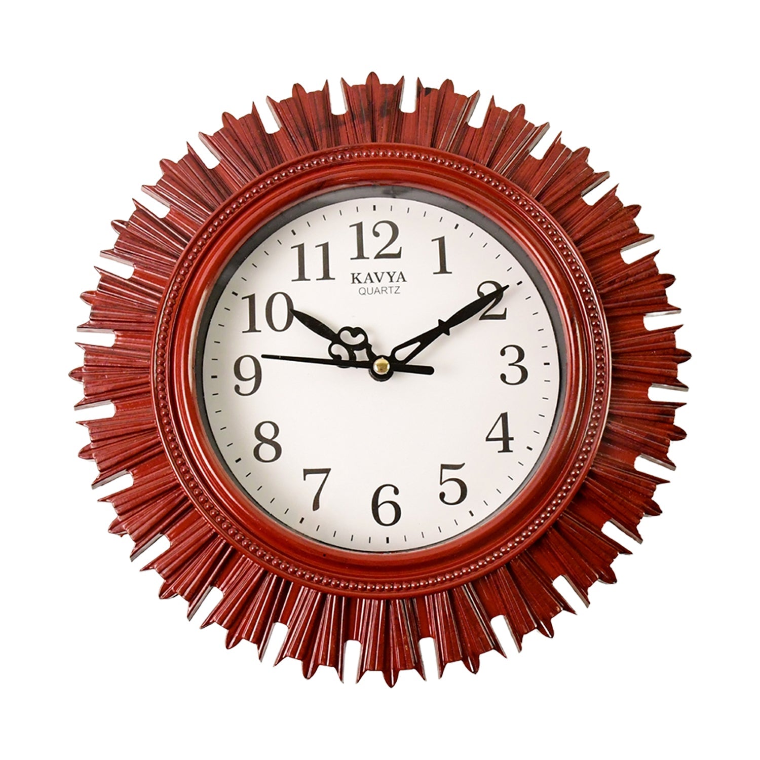 Wooden Look Round Wall Clock â€“ Battery Operated Easy-to-Read Design for Home/Office