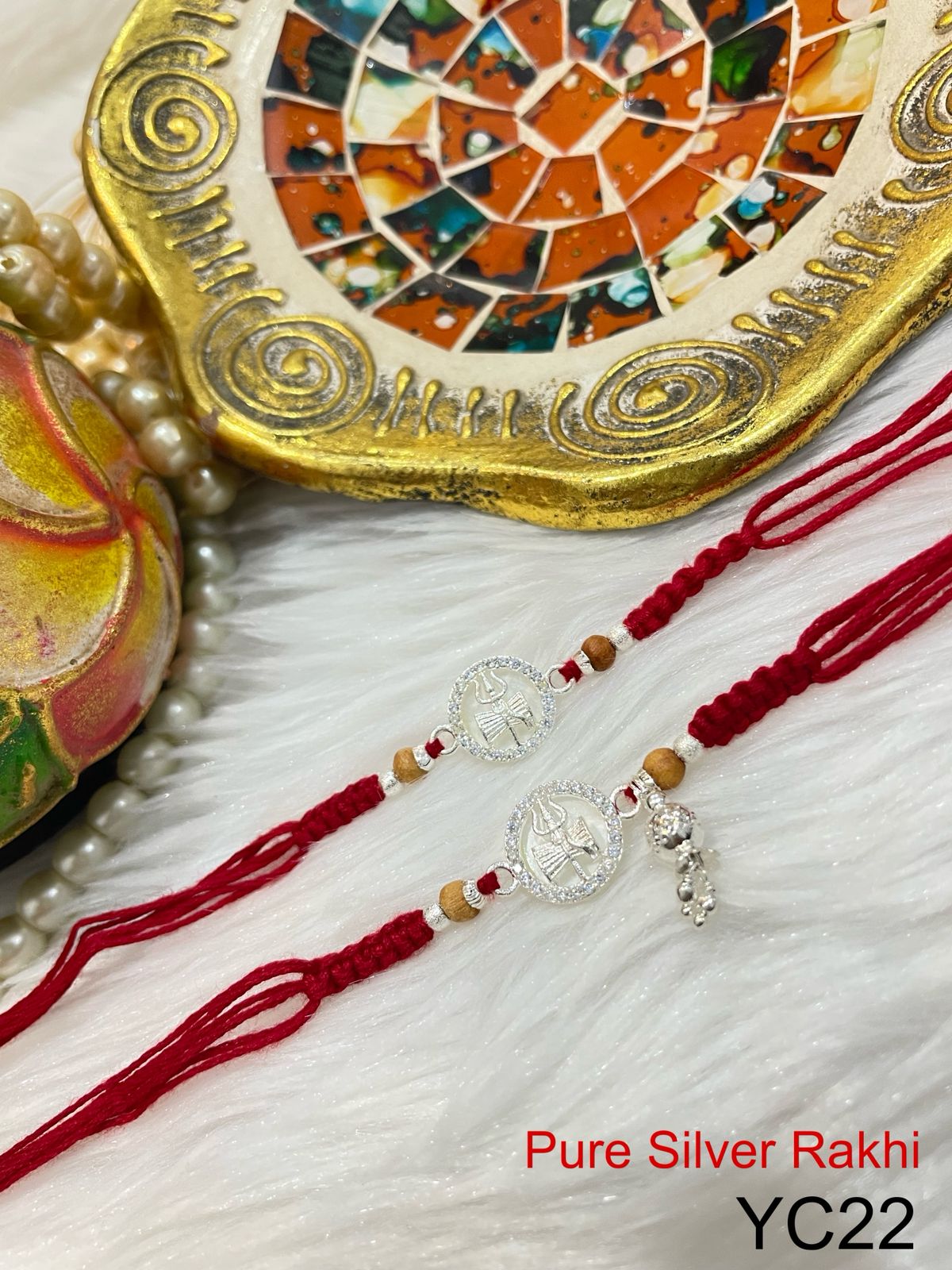Pure Silver Pair Rakhi
