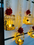 Beautiful gajra metal cage hanging pair