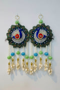Peacock base shubh labh hanging pair