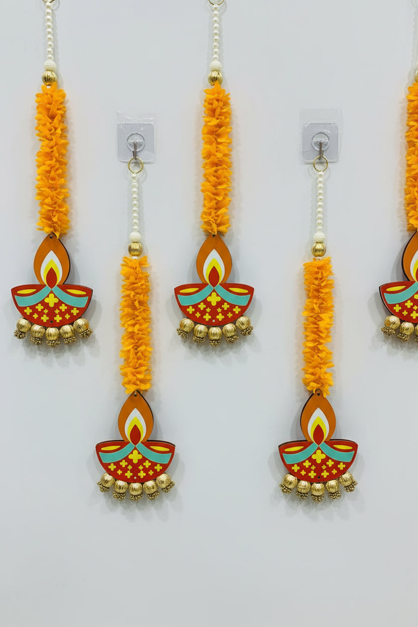 Handcrafted gajra diya hanging pair