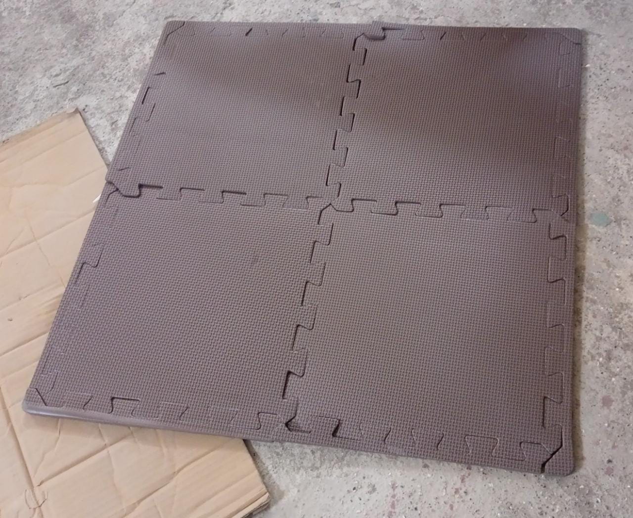 Soft foam mats with puzzle pieces for kidsâ€™ play area